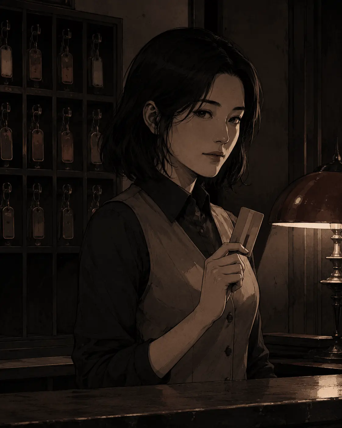 神情冷靜的女性人物側寫照片