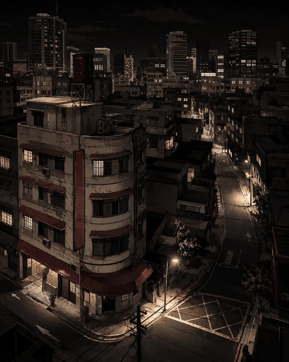 夜色中的城市建築與街道燈光，象徵等待調查的都市案件